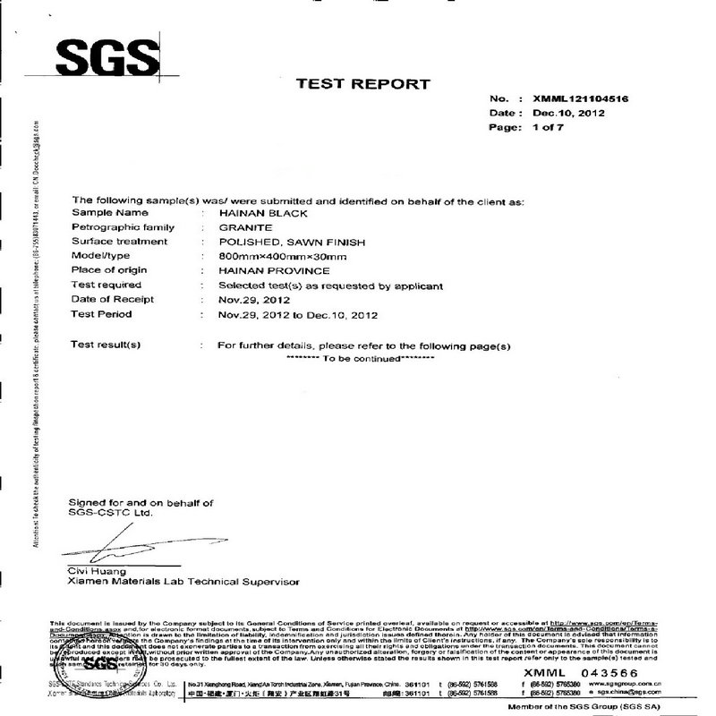 Bluestone paving SGS test