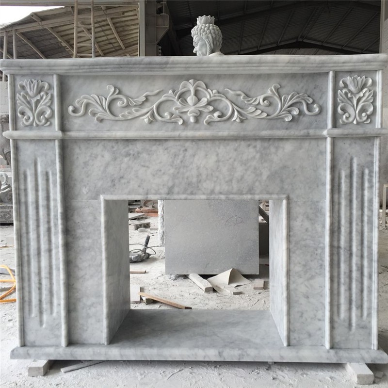 white fireplace